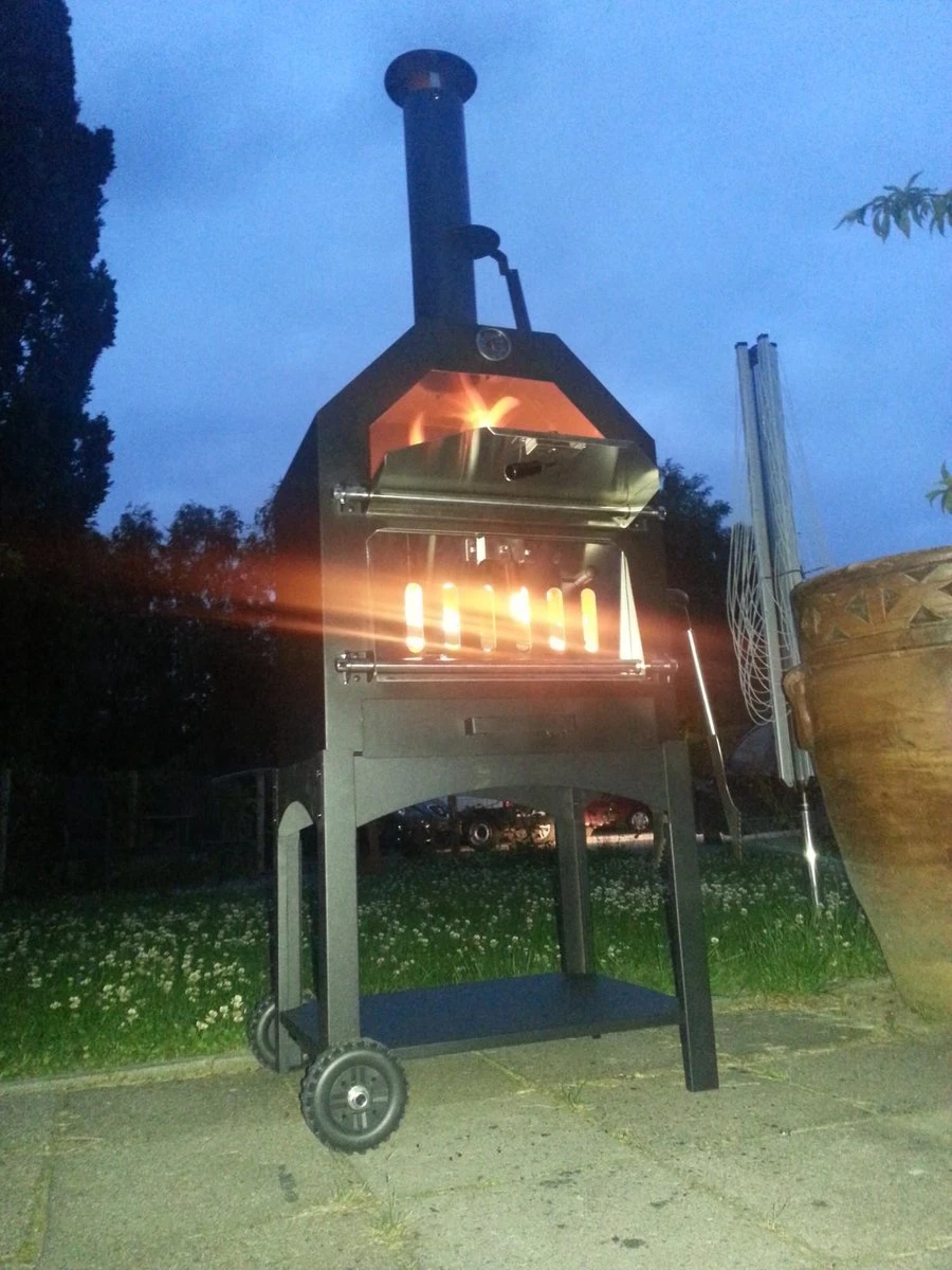 Merkloos MaxxGarden Pizza Oven - Smoker Barbecue Houtskool 45 X 65 X 158cm - Afbeelding 10
