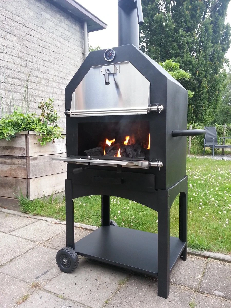 Merkloos MaxxGarden Pizza Oven - Smoker Barbecue Houtskool 45 X 65 X 158cm - Afbeelding 15