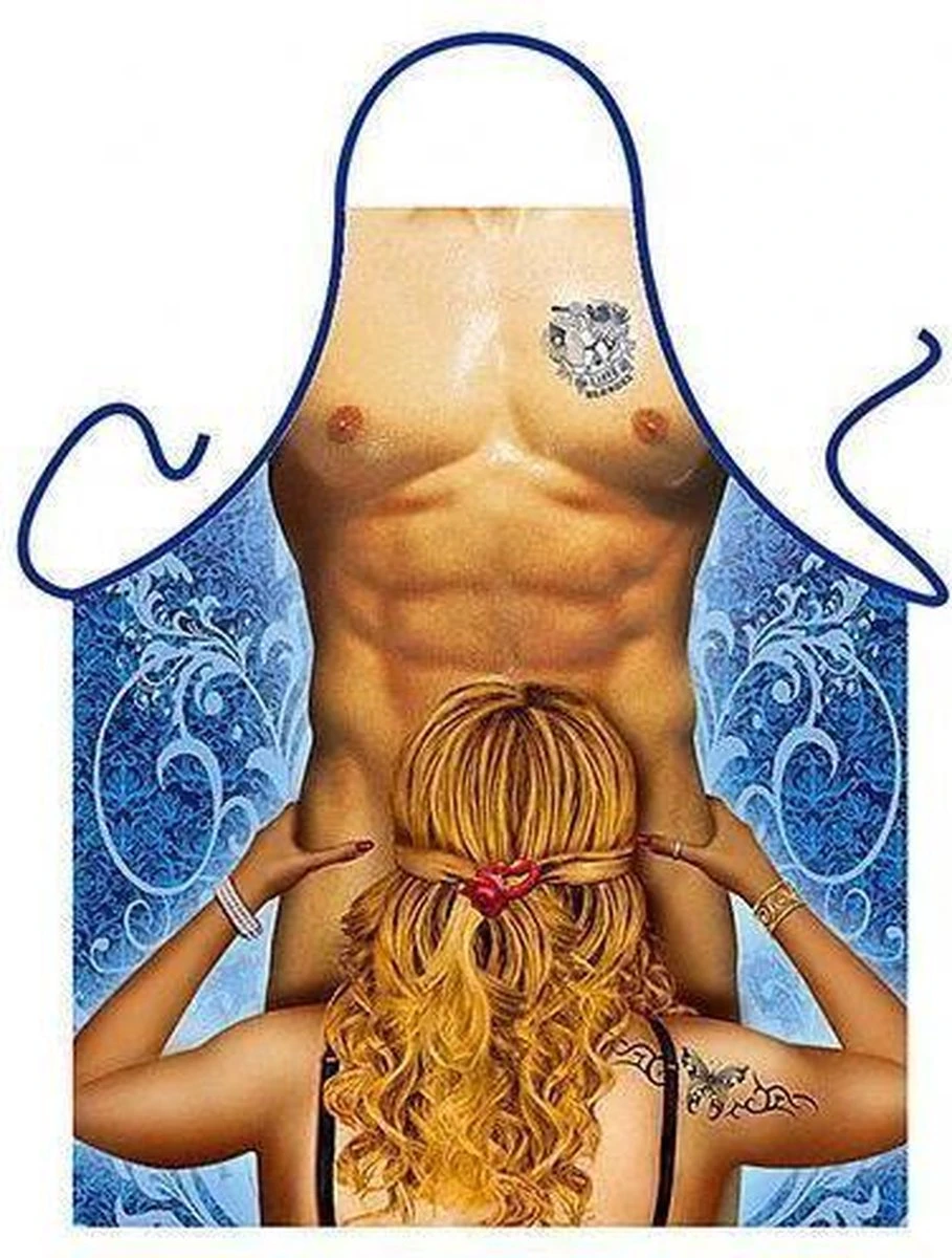 Merkloos Benza Schort Blonde Liefde - Sexy/Leuke/Grappige/Mooie Keukenschort