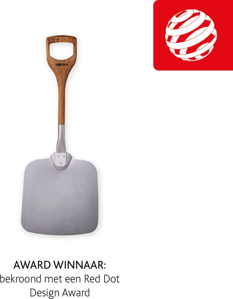 Boska Pizzaschep Barbecue - Kort Handvat - Stabiel - Aluminium - Eikenhout - BBQ Accessoires - Afbeelding 4